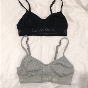 Two Calvin Klein bras